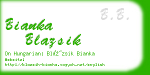 bianka blazsik business card